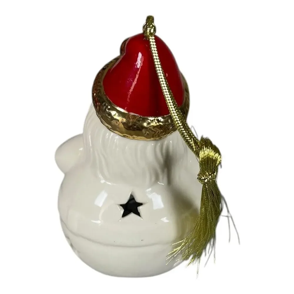 Lenox Ceramic Color Changing Santa 4” Lit Ornament  Christmas Holidays